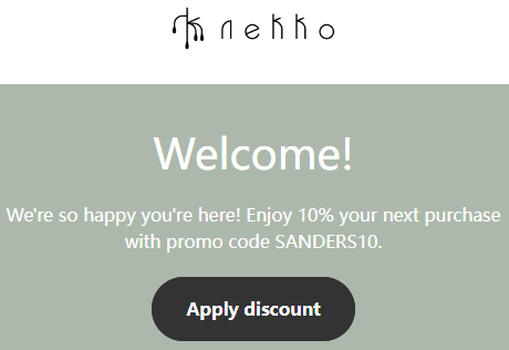 10% Off Nekko Promo Code Proof