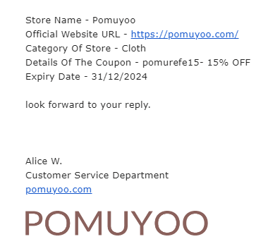 15% Off Pomuyoo Coupon Code Proof