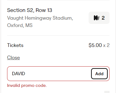 David Dobrik SeatGeek Code Restriction