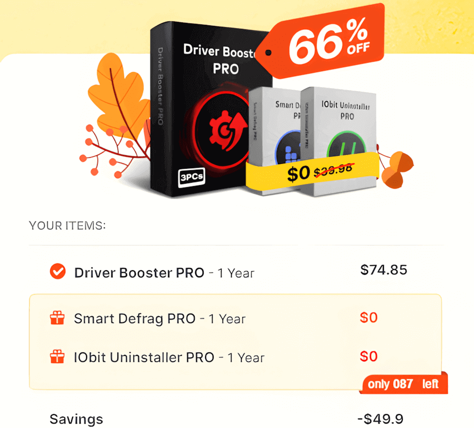 66% Off Driver Booster Sale + 2 Free Gifts