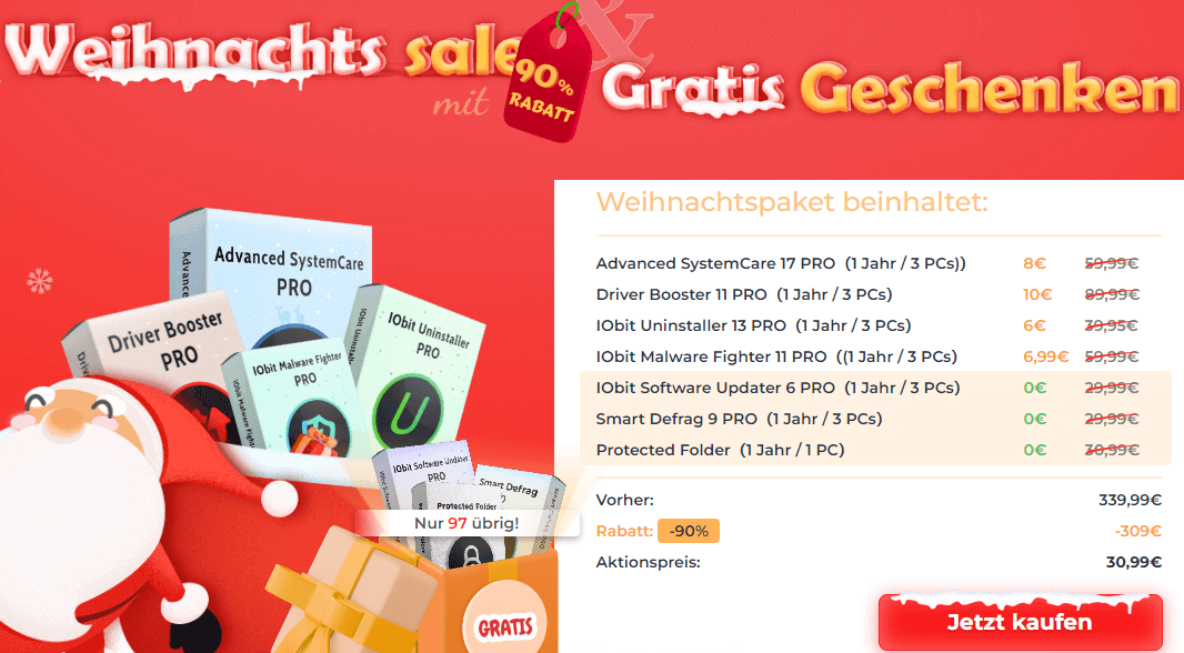 90% IObit Weihnachts Sale