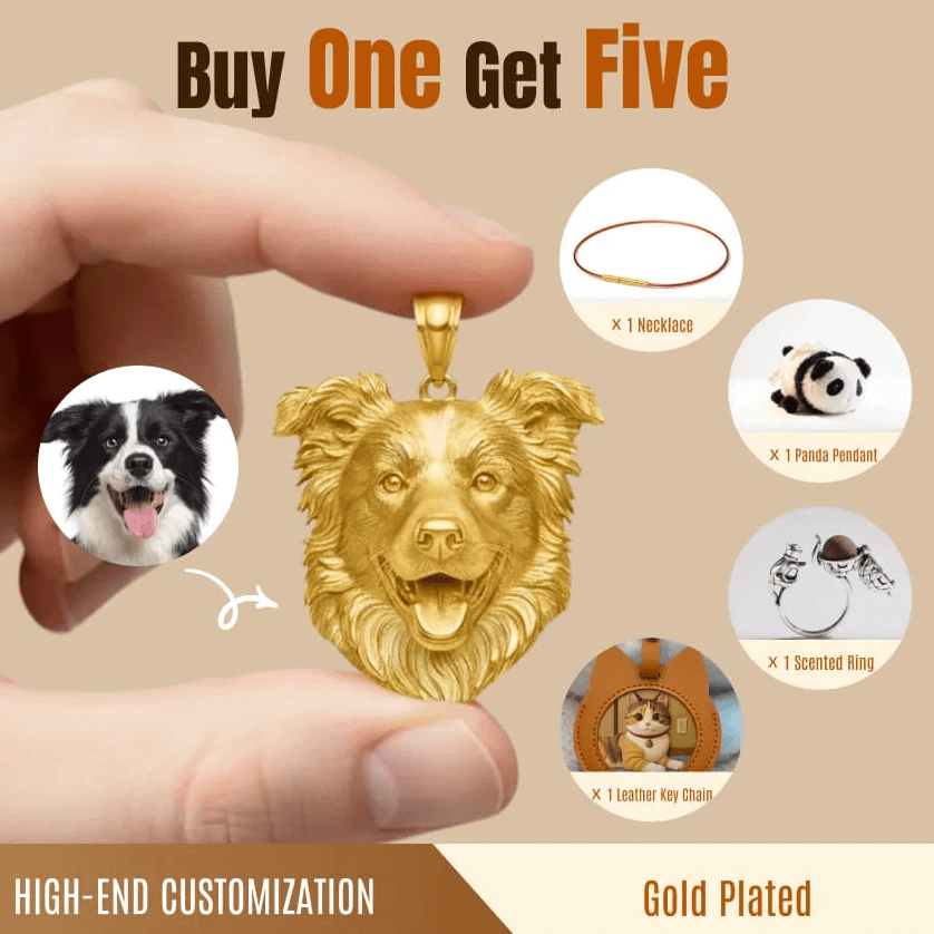 BondWithPet Custom Pet Portrait Necklace BondWithPet Custom Pet Portrait Necklace