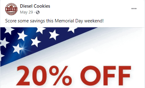 Diesel Cookies Coupon Code for Memorial Day