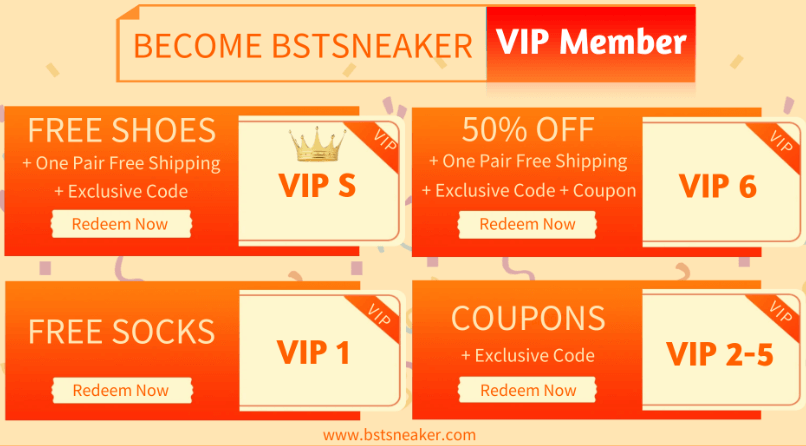 Become a BSTsneaker VIP Member to Get Coupons & Rewards
