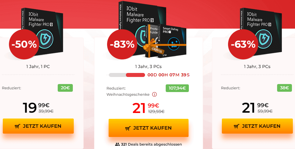 Bis zu 83% Rabatt auf IObit Malware Fighter Pro