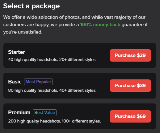 Apply an Aragon AI promo code Step 3: Select a Package