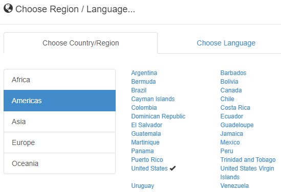 Set Region and Language