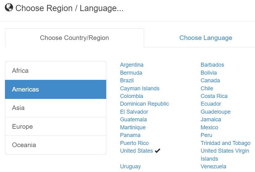 Set Region and Language