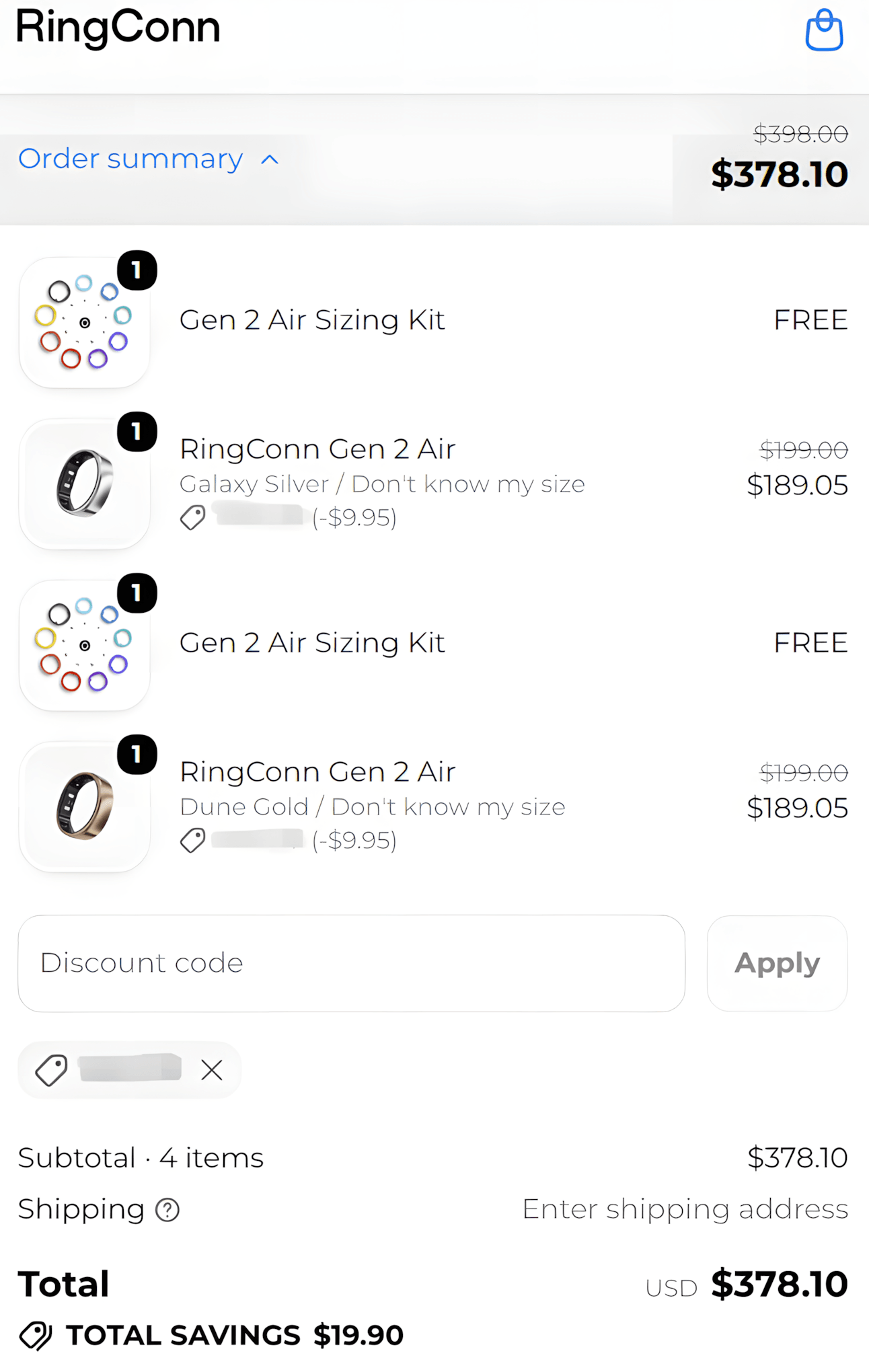 5% RingConn Gen 2 Air discount code verified at checkout 5% RingConn Gen 2 Air discount code verified at checkout