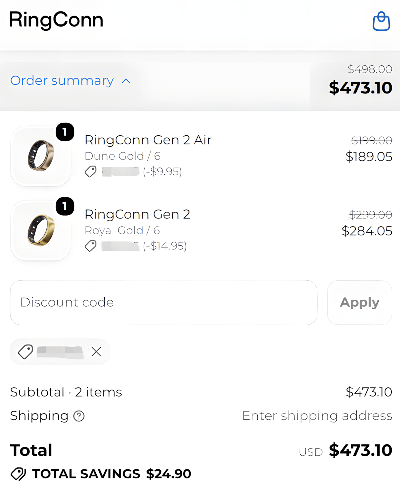 5% RingConn Gen 2 and Gen 2 Air discount code verified at checkout 5% RingConn Gen 2 and Gen 2 Air discount code verified at checkout