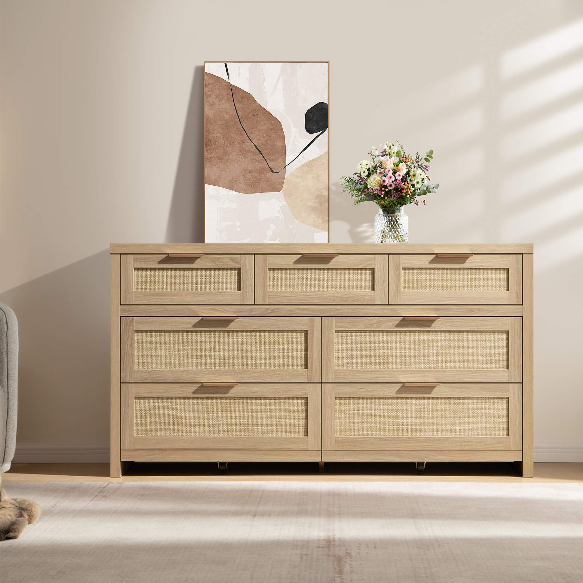 Sicotas Savanna Rattan Dresser, 7 Drawers Sicotas Savanna Rattan Dresser, 7 Drawers