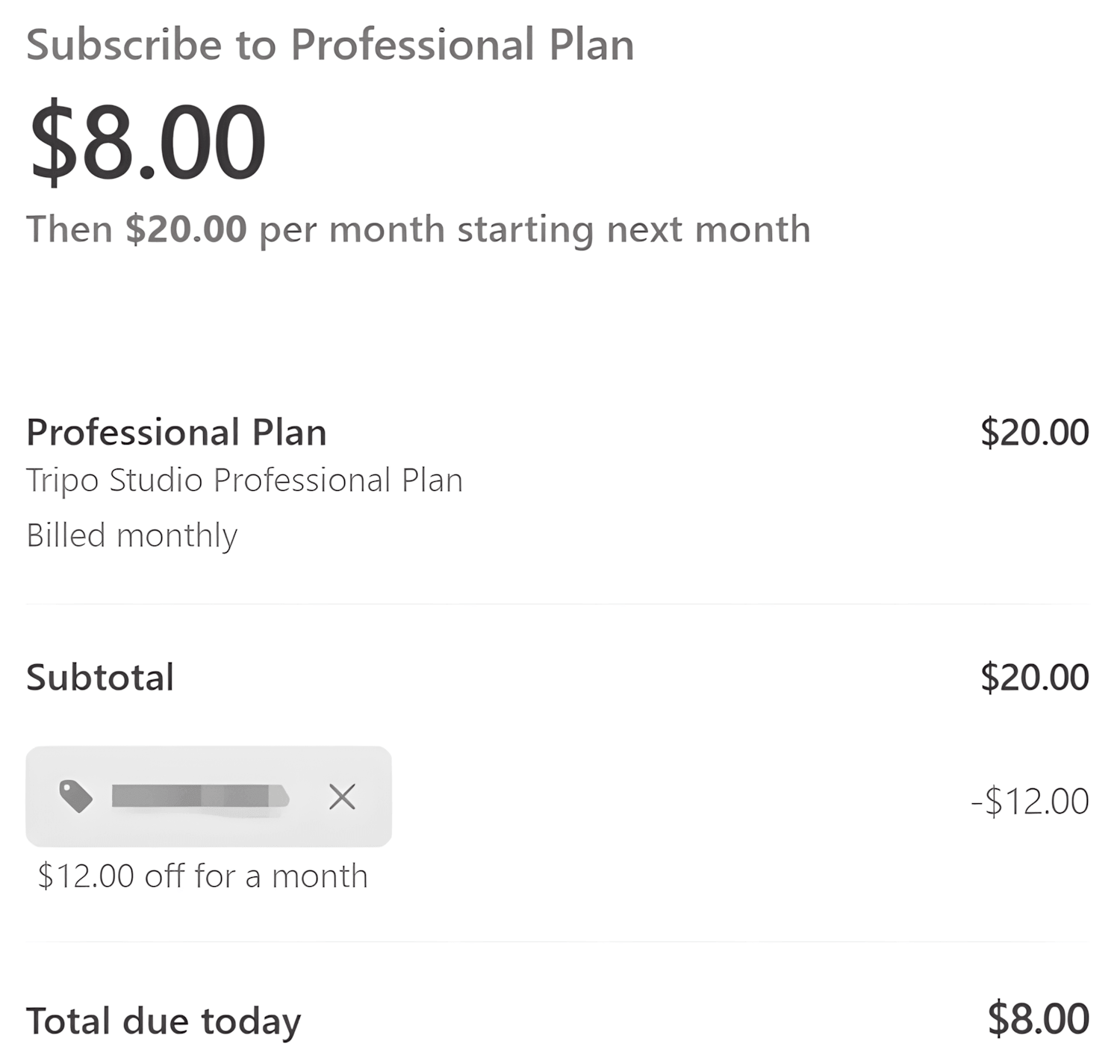 60% Off Tripo AI Pro 3K Monthly Plan Coupon Verified 60% Off Tripo AI Pro 3K Monthly Plan Coupon Verified