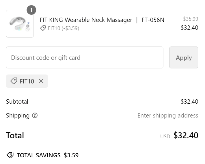 10% Off Fit King First Order Coupon Code: FIT10